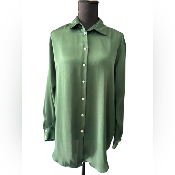 Zara Elegant Forest Green Women's Blouse, Size S - Picture 7 of 10